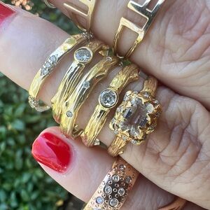 LH x FP Micro Queen Emerald Cut Moonstone and Diamond Ring